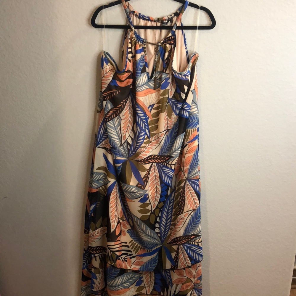 Mlle Gabrielle women’s boho high low dress tropical tassel Beachy women's sz 3X